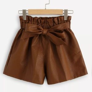 Beautiful Brown Leather Shorts